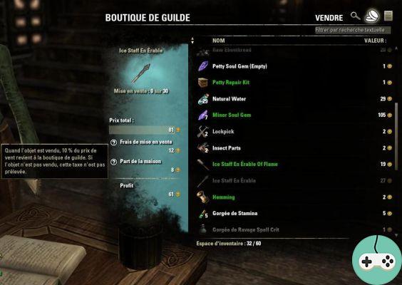 ESO - Bêta - Le Guild Store